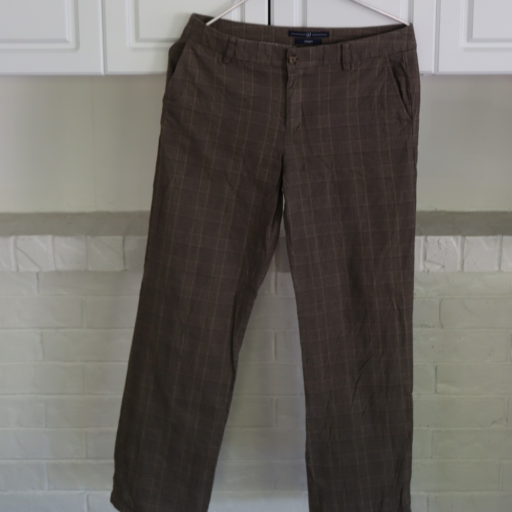 Gap Plaid Straight Leg Professional Comfort Pants